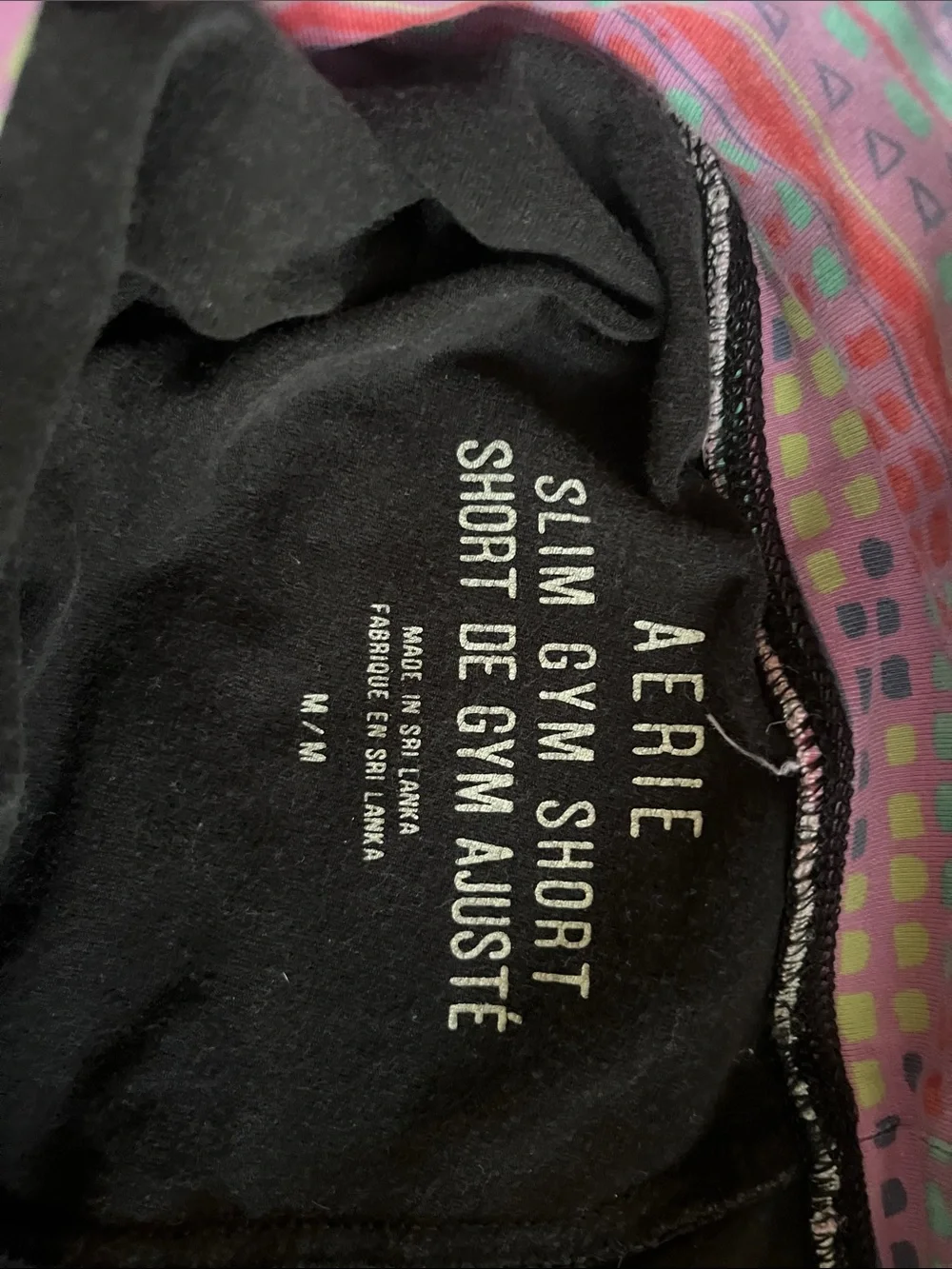 aerie Black Shorts with Pink Multicolor Waistband
